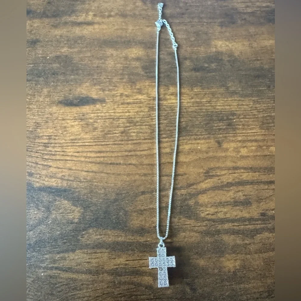 Swarovski Light Pink Amethyst 3D Cross Necklace